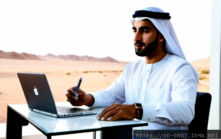 디지털 마케팅과 소비자 심리학 - Photorealistic digital marketing and consumer psychology scene in a modern Gulf Arab home office, an...